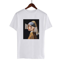 Load image into Gallery viewer, 2019 Shirt Korean Women Fashion David Michelangelo Print Blouses Fashion Harajuku Short Sleeve Plus Size White Women Shirts Tops