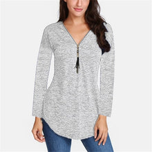 Load image into Gallery viewer, Spring Silk Women&#39;s Long Sleeve V-neck