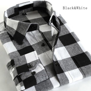 Copy of 2018 Hot Sale Fashion Men Long Sleeve Thicken Warm Casual Shirts,Plaid Flannel Cotton Slim Fit Shirts Camisa Plus Size S-4XL