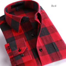 Load image into Gallery viewer, Copy of 2018 Hot Sale Fashion Men Long Sleeve Thicken Warm Casual Shirts,Plaid Flannel Cotton Slim Fit Shirts Camisa Plus Size S-4XL