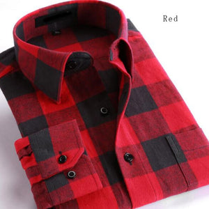 Copy of 2018 Hot Sale Fashion Men Long Sleeve Thicken Warm Casual Shirts,Plaid Flannel Cotton Slim Fit Shirts Camisa Plus Size S-4XL