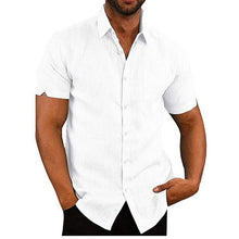 Load image into Gallery viewer, SHUJIN 2019 Men&#39;s Shirts Solid Short Sleeve Button Casual Tops Male Streetwear Loose Summer Slim Fit Breathable Shirt Chemise